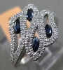 ESTATE WIDE .84CT DIAMOND & AAA SAPPHIRE 14KT WHITE GOLD MULTI LEAF ETOILE RING