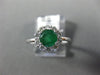 ESTATE .90CT DIAMOND & AAA EMERALD 14KT WHITE GOLD 3D FLOWER CLASSIC LOVE RING