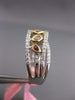 WIDE 1.15CT WHITE & PINK DIAMOND 18KT WHITE & ROSE GOLD 3D CRISS CROSS LOVE RING