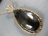 ANTIQUE LARGE VICTORIAN AAA SMOKY TOPAZ 14KT ROSE GOLD TEARDROP PENDANT #20947