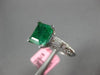ESTATE 2.41CT DIAMOND & AAA EMERALD 18KT WHITE GOLD 3D SQUARE ENGAGEMENT RING