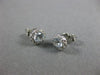 ESTATE .68CT DIAMOND & AAA AQUMARINE 14KT WHITE GOLD 3D ROUND HALO STUD EARRINGS