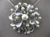 ESTATE LARGE .65CT DIAMOND & AAA SOUTH SEA PEARL 14KT WHITE GOLD FLOWER NECKLACE