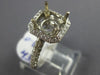 ESTATE LARGE 1.0CT DIAMOND 14K WHITE GOLD SQUARE HALO SEMI MOUNT ENGAGEMENT RING