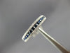 ESTATE .51CT DIAMOND & AAA SAPPHIRE 18K WHITE GOLD 3D CLASSIC ANNIVERSARY RING
