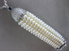 ESTATE LARGE .89CT DIAMOND AAA PEARL & SAPPHIRE 18KT WHITE GOLD TASSLE NECKLACE