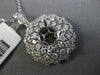 ESTATE EXTRA LARGE 1.54CT DIAMOND 18K WHITE GOLD 3D SUN BURST SEMI MOUNT PENDANT