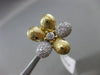 ESTATE LARGE .44CT DIAMOND 14KT WHITE & YELLOW GOLD 3D RIDGED FLOWER RING 18mm