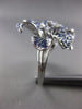 ESTATE 1.66CT DIAMOND & AAA SAPPHIRE 14K WHITE GOLD HANDCRAFTED FLOWER ROSE RING