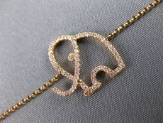 ESTATE .19CT PINK DIAMOND 18KT ROSE GOLD 3D CLASSIC HAPPY ELEPHANT FUN BRACELET