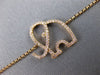 ESTATE .19CT PINK DIAMOND 18KT ROSE GOLD 3D CLASSIC HAPPY ELEPHANT FUN BRACELET