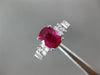 ESTATE 2.61CT DIAMOND & AAA RUBY 14KT WHITE GOLD CLASSIC ENGAGEMENT RING #26287
