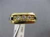 ESTATE WIDE .30CT DIAMOND 14KT WHITE & YELLOW GOLD THREE STONE MEN'S RING #10914