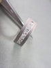 WIDE 7mm HAND CRAFTED .90CT F VVS DIAMOND 14KT WHITE GOLD MENS WEDDING BAND !!!!
