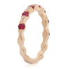 ESTATE .43CT DIAMOND & AAA RUBY 14KT ROSE GOLD 3D SEMI ETERNITY ANNIVERSARY RING
