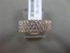 ESTATE 1.37CT DIAMOND 18K ROSE GOLD 3D MULTI ROW PAVE SEMI ETERNITY WEDDING RING