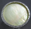ESTATE LARGE .36CT DIAMOND & MOTHER OF PEARL 14KT WHITE GOLD CIRCLE OF LIFE RING