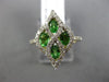 ESTATE 1.25CT DIAMOND & TSAVORITE 14K WHITE GOLD MULTI LEAF INFINITY FLOWER RING