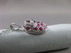 ESTATE .40CT AAA RUBY 14KT WHITE GOLD BABY SHOE PENDANT & CHAIN CUTE!!! #2857