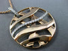 ESTATE LARGE .25CT DIAMOND 18K WHITE & ROSE GOLD 3D CIRCULAR CRISS CROSS PENDANT