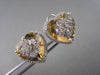 ESTATE 15.37CTW DIAMOND & YELLOW TOPAZ 14K WHITE GOLD FLOWER CLIP EARRINGS !!!