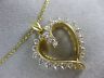 ESTATE LARGE 1.25CT DIAMOND 14K YELLOW GOLD 3D CLASSIC OPEN HEART PENDANT #18518