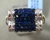 ESTATE WIDE 6.0CT DIAMOND & AAA SAPPHIRE 18KT WHITE GOLD 3D MULTI ROW LOVE RING