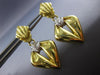 ANTIQUE LARGE .15CT DIAMOND 18KT 2 TONE GOLD TRIANGULAR HANGING EARRINGS #20582