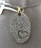 ESTATE LARGE .36CT DIAMOND 14KT WHITE & YELLOW GOLD OVAL HEART FLOATING PENDANT