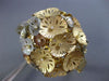 ESTATE EXTRA LARGE .72CT DIAMOND 14KT TRI COLOR GOLD 3D FLOWER BANGLE BRACELET