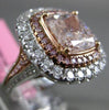 EXTRA LARGE 6.54CT WHITE & PINK DIAMOND 18K WHITE & ROSE GOLD 3D ENGAGEMENT RING