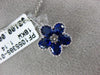 ESTATE 1.68CT DIAMOND & AAA SAPPHIRE 18KT WHITE GOLD 3D FLOWER FILIGREE PENDANT