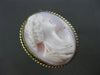 ANTIQUE LARGE 14KT YELLOW GOLD HANDCRAFTED LADY CAMEO FILIGREE ROPE RING