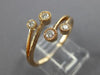 ESTATE .17CT DIAMOND 14K ROSE GOLD 4 STONE FILIGREE MILGRAIN CRISS CROSS RING