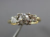 ANTIQUE .70CT OLD MINE DIAMOND 14KT TWO TONE GOLD 3 STONE ENGAGEMENT RING #21619