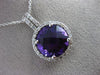 ESTATE LARGE 5.49CT DIAMOND & AMETHYST 14KT WHITE GOLD FILIGREE FLOATING PENDANT