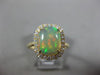WIDE 2.35CT DIAMOND & AAA AUSTRALIAN OPAL 14KT YELLOW GOLD HALO ENGAGEMENT RING