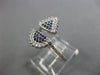 ESTATE WIDE .38CT DIAMOND & AAA SAPPHIRE 14KT WHITE GOLD MULTI SHAPE PAVE RING