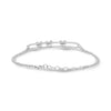 ESTATE .14CT DIAMOND 14KT WHITE GOLD 3D SLIDING TRIPLE HEART LOVE FUN BRACELET