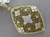 ESTATE EXTRA LARGE 2.29CT DIAMOND 14KT YELLOW GOLD FLOWER HEART FILIGREE PENDANT