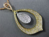 LARGE .96CT DIAMOND 18K TRI COLOR GOLD 3D DOUBLE TEAR DROP PAVE FLOATING PENDANT