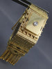 ANTIQUE LARGE PERLE .30CT DIAMOND 14KT YELLOW GOLD TASSEL BRACELET WATCH #24924