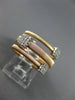 ESTATE WIDE .25CT DIAMOND 14KT WHITE & ROSE GOLD 3D FLEXIBLE SQUARE CLUSTER RING