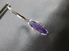 ESTATE 1.31CT DIAMOND & AAA AMETHYST 14KT WHITE GOLD TRAPEZOID HANGING EARRINGS