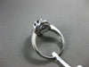 ESTATE WIDE .90CT DIAMOND & SAPPHIRE 14KT WHITE GOLD 3D FLOWER ENGAGEMENT RING