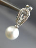 ESTATE .26CT DIAMOND & AAA SOUTH SEA PEARL 14KT WHITE GOLD 3D HANGING EARRINGS