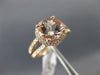 ESTATE LARGE 2.25CT DIAMOND & AAA MORGANITE 14KT ROSE GOLD HALO ENGAGEMENT RING