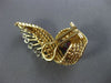 ANTIQUE LARGE 2.60CT DIAMOND & AAA RUBY 18K 2 TONE GOLD 3D LEAF CLIP ON EARRINGS