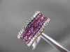 ESTATE WIDE 2.11CT DIAMOND & AAA PINK SAPPHIRE 18K ROSE GOLD 3D ANNIVERSARY RING