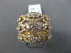 ESTATE LARGE 2.23CT DIAMOND 14KT YELLOW GOLD 3D MULTI ROW INFINITY FUN LOVE RING